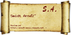 Smidt Arnó névjegykártya